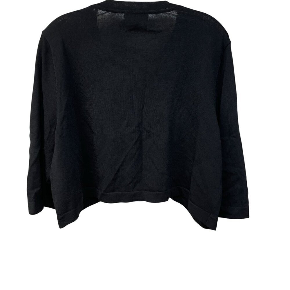 Dressbarn Women’s Black Top Button Cropped Party Cardigan 18/20 Cover Up - Picture 7 of 8